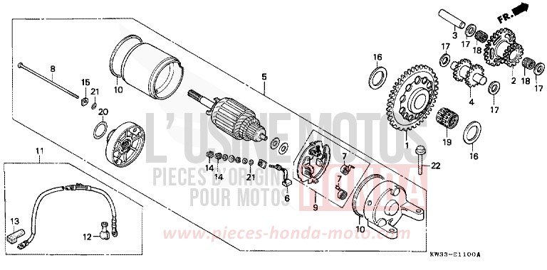 STARTER MOTOR for Dominator 250 PEARL CRESCENT WHITE-A (NH139) from 1993